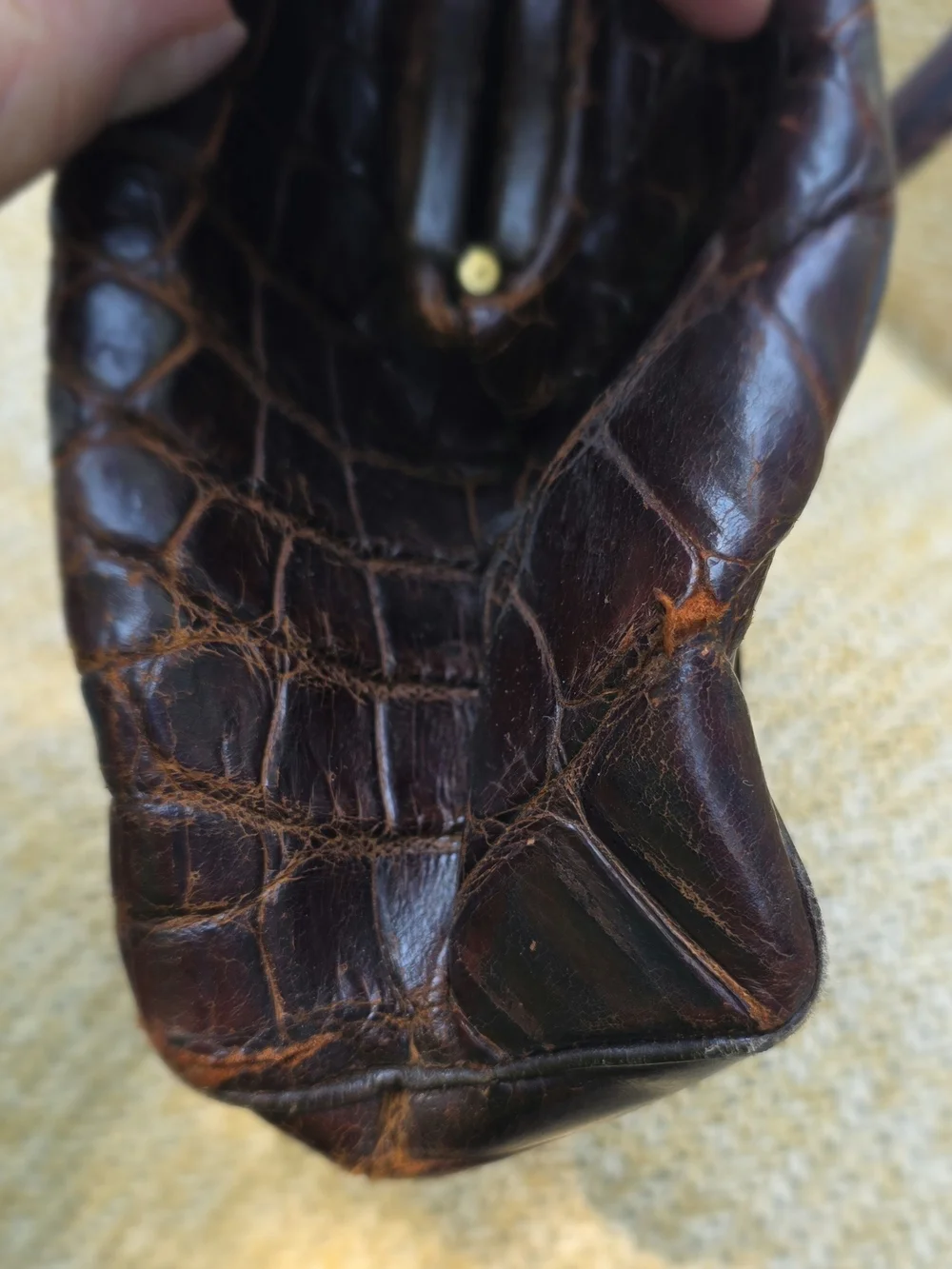 Vintage Genuine American Alligator Handbag Top Handle Purse 1950/1960s